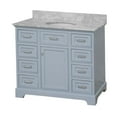 thumbnail image 5 of Aria 42" Bathroom Vanity with Powder Blue Cabinet and Carrara Marble Top, 5 of 6