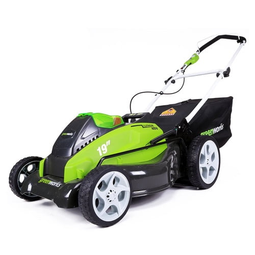 Greenworks 19-Inch 40V Cordless Lawn Mower, 4AH & 2AH Batteries .