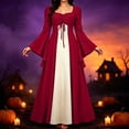 thumbnail image 2 of BVOFAR Womens Renaissance Costumes Medieval Irish Dress Victorian Retro Gown Ren Faire Long Dress Red M, 2 of 10