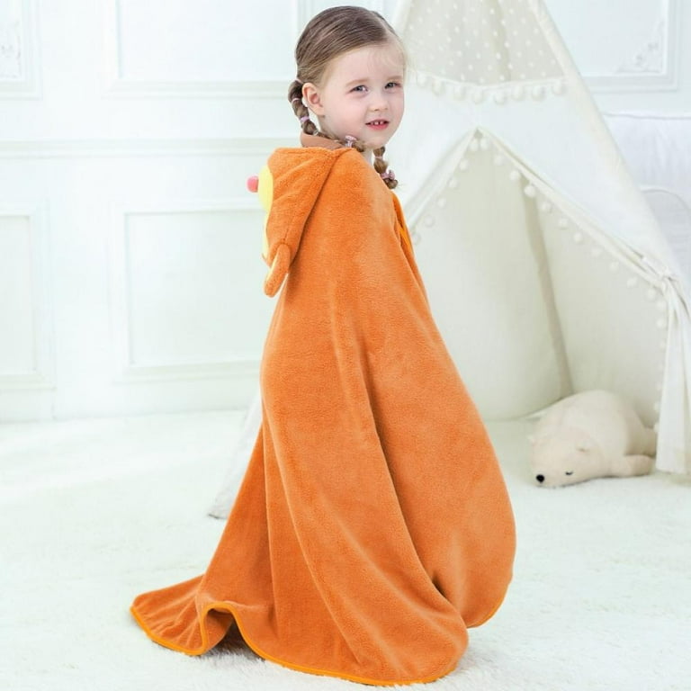 Bath Poncho for Children - green medium striped