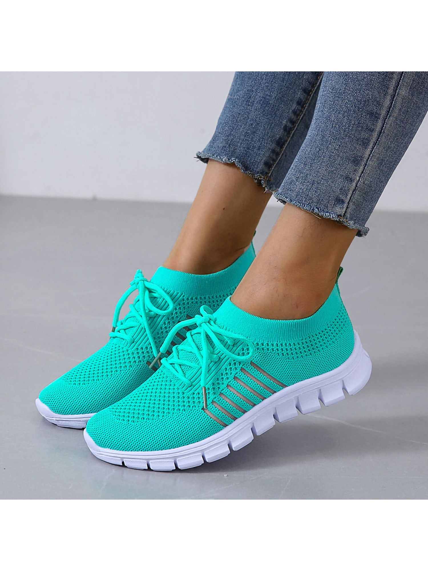 Kesitin Women's Mesh Breathable Athletic Walking Shoes Laceup Running Sneakers Gym Outdoor