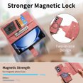 thumbnail image 5 of Decase for Samsung Galaxy Z Fold 5 Detachable Wallet Case with Zipper Credit Card Slot,Support Wireless Charging,RFID Blocking Material,Rugged Shockproof Flip Leather Stand Case Cover,Pink, 5 of 9