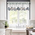 thumbnail image 2 of Blue Grey Pumpkins Fall Kitchen Valances for Windows 42x18 Inch Kitchen Curtains Valances Rod Pocket Eucalyptus Leaves Thanksgiving Bathroom Window Valances for Window Treatment Decor, 2 of 6
