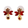 thumbnail image 5 of Estele Gehena Red Gold Tone Metal Zinc Alloy Flower Butterfly Stud Earrings, 5 of 5