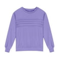 thumbnail image 5 of IVEYRTF Girls Solid Color Pullover Sweatshirt Long Sleeve Pullover Casual Outerwear for Kids Youth Active Wear Soft Everyday Jacket for School Play(Purple#1,5 Years), 5 of 8