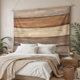 thumbnail image 3 of Farmhouse Beige Brown Large Tapestry for Bedroom Wall Hanging Tapestry, Vintage Wooden Striped Ceiling Backdrop Tapestries Poster Blanket Wall Decor for Teens Room Living Room Dorm 86" x 104", 3 of 8