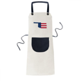 thumbnail image 1 of Tablier Oklahoma Ajustable en Coton Lin pour Barbecue Cuisine avec Poche, 1 of 3