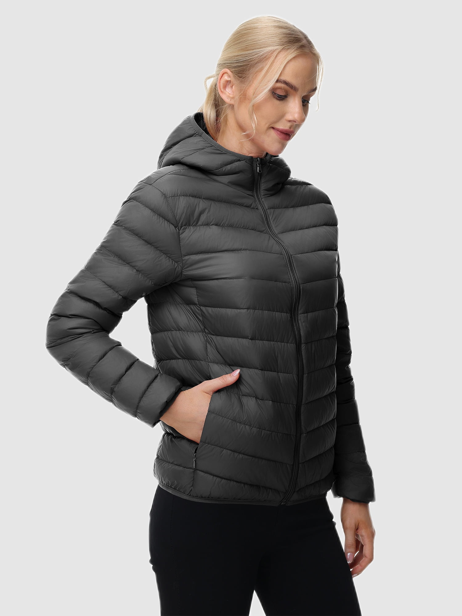 Women's Puffer Jacket Hooded Warm Down Lightweight Full-Zip Packable Quilted Winter Outdoor Coat,Size(S-2XL) - image 4