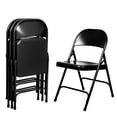 thumbnail image 2 of Hampden Furnishings Bernadine Collection Steel Round-Back Folding Chair, Black, Pack of 4, 2 of 7