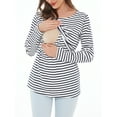 thumbnail image 2 of Women's Long Sleeve Maternity Nursing Tops Shirts Breastfeeding Clothes 3-Pack, 2 of 5