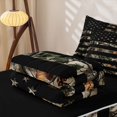 thumbnail image 6 of Manfei Retro American Flag Zipper Full Size Comforter Sets with Fitted Sheet and 2 Pillowcases,Patriotic Camo Zipper Bedding Set,Brown Black Stripes Decor,Black Reversible,4pcs, 6 of 8