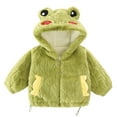 thumbnail image 2 of Hicidod Toddler Fleece Jacket Cute Bear Ears Hoodie Baby Girls Boys Coats Print Fuzzy Winter Warm Sweatshirt Coats Winter Warm, 2 of 7
