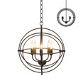 thumbnail image 1 of Gymax 20'' 5-Light Metal Pendant Chandelier w/ Iron Chain Pivoting Interlocking Rings, 1 of 10