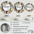 thumbnail image 4 of Designart "Retro Foliage Dream III" Modern Geometric Rund Mirror For Wall Decor - Large Multi-Color Round Printed Mirror - Mid-Century Round Mirror 23" x 23" Inch, 4 of 5