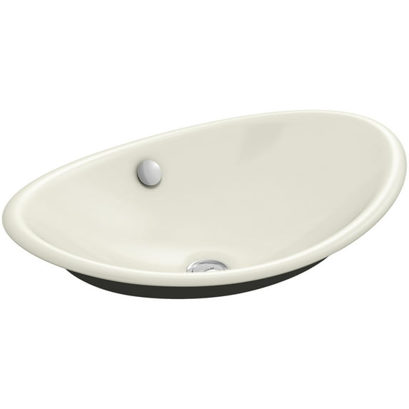 Kohler K-5403-P5 Iron Plains 20-3/4"L Cast Iron Drop-In Semi-Vessel Sink - Off White