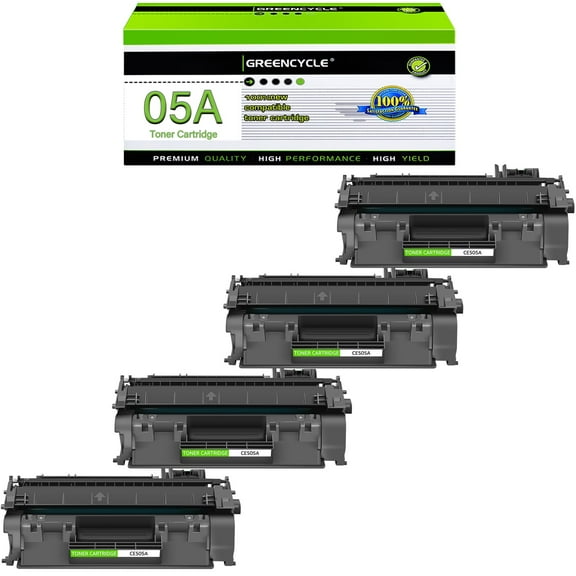 GREENCYCLE 4 Pack Compatible HP 05A CE505A Black Toner Cartridge Replacement for Laserjet P2035 P2035N P2055DN 2035N Printer