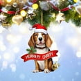 thumbnail image 3 of dajkiuy Christmas Dog Pendants Non-3D Acrylic Cute Dog with Hats Christmas Tree Decoration Car Interior Hanging Ornament Crafts Dog Lover Gift, 3 of 3