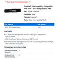 thumbnail image 2 of Front Left Axle Assembly - Compatible with 2000 - 2010 Dodge Dakota 4WD 2001 2002 2003 2004 2005 2006 2007 2008 2009, 2 of 2