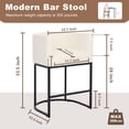 thumbnail image 6 of ClinQ 26" Counter Height Bar Stools Set Of 3, PU Leather Barrel Stools With Back And Arms For Kitchen Island, White, 6 of 10
