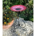 Metal 24 Inch Colorful Yellow Bird Bath
