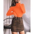thumbnail image 2 of Women's Mock Turtle Neck Long Sleeve Tops Bodysuit Jumpsuit, 2 of 3