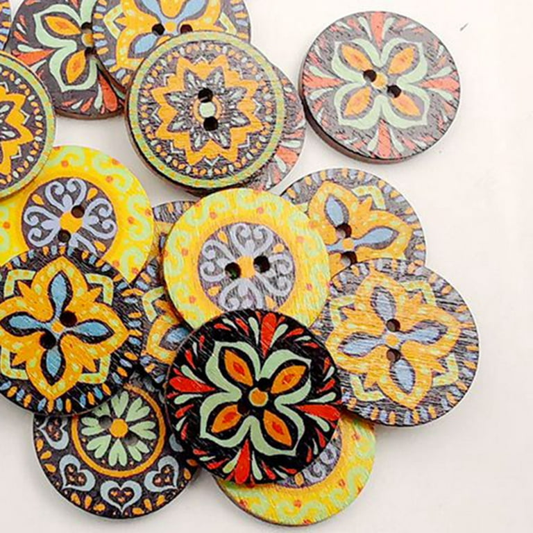 100pcs Mixed Buttons in Large Size Buttons Embellishment for Crafts Yellow Series