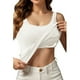 thumbnail image 2 of Camiseta sin mangas para mujer con sujetador incorporado: camisola acolchada para hacer ejercicio, color liso, tallas grandes, apta para todas las estaciones, 2 of 4