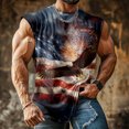 thumbnail image 4 of adaychics American Flag Mens Tank Top American Flag Eagle Gym Sleeveless Shirts Crew Neck Workout Vests for Gym, 4 of 5