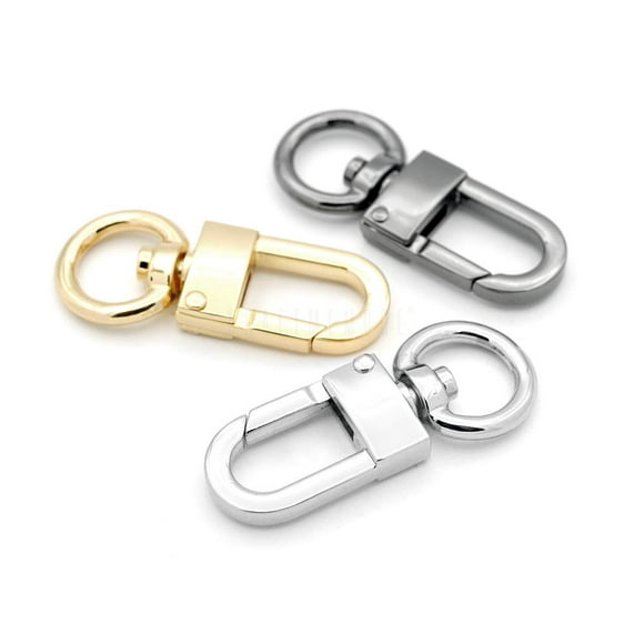 CRAFTMEMORE 4pcs Swivel Snap Hook Push Gate Lobster Clasps Quality Clips for Lanyard Purse Making VT237 - PICK COLOR (Silver)