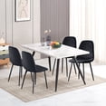 thumbnail image 3 of Set of 4 Dining Room Velvet Upholstered Chairs Kitchen Living Room with Metal Legs, 3 of 9