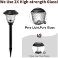 thumbnail image 3 of 8 Pack Solar Pathway Lights Outdoor Powered Light Christmas Gift Waterproof Glass High Lumen for Garden Landscape Path Yard Walkway Patio Driveway Outside White Color Changing Black, 3 of 4