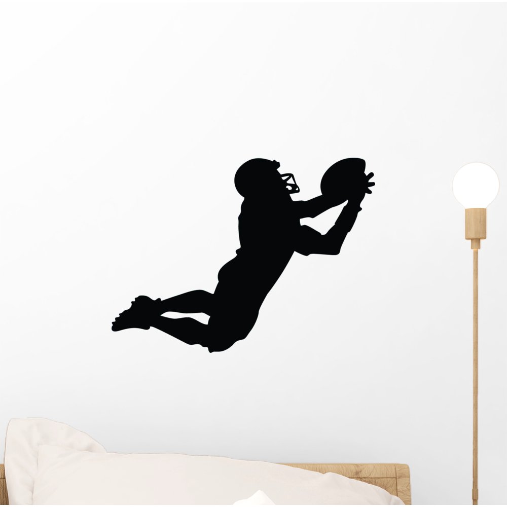Football Silhouette Wall Decal by Wallmonkeys Peel and Stick Graphic
