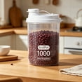 thumbnail image 7 of BingTong Airtight Dry Food Storage Containers With Flip Pour Spout Lid, Clear Plastic Grain Dispenser Canisters With Volume Mark, Stackable Pantry Organizer For Beans, Cereal & Nuts C, 7 of 7