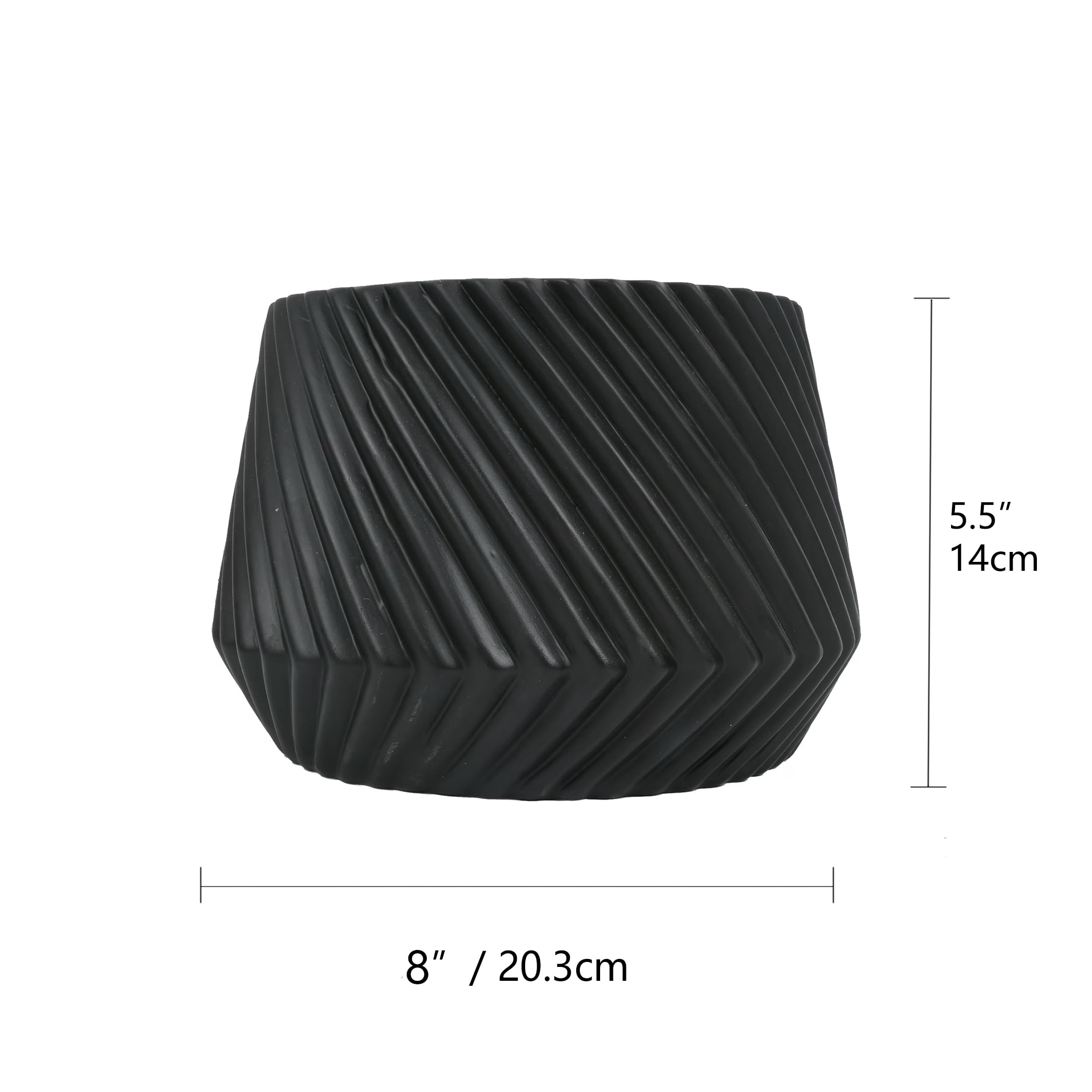 (4 pack) Better Homes & Gardens Black Ridge Ceramic Planter, 8 in, Indoor/Outdoor Decorative Pot