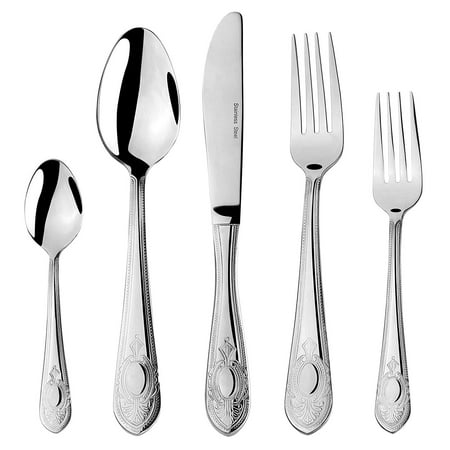 - Italian Collection 'Dominion' 20-Pc Premium Silverware Flatware Serving Set