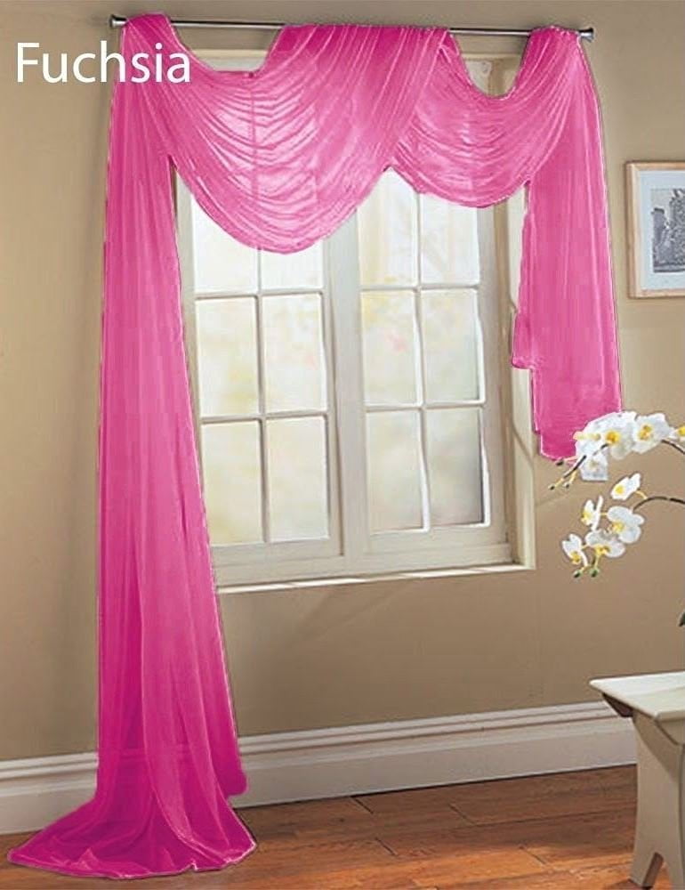1 pcs PURPLE Scarf Voile Window Panel Solid sheer valance curtains 