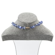 Blue Lapis Lazuli Bead Gemstone Necklace Chakra Healing Stone Womens Jewelry