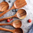 thumbnail image 3 of Juego De Utensilios De Madera Para Cocina Messon, Cucharas De Cocina De Teca Natural Hechas A Mano, Espátula De Madera Para Utensilios De Cocina Antiadherentes (7 Juegos), 3 of 5