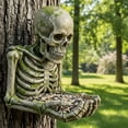 thumbnail image 5 of Resin Waterproof Tree-Hanging Outdoor Sculpture Bird Feeder, Skull Shape, with Hidden Keyhole Hook, Backyard Garden Art Decoration, Suitable for Outdoor Backyard, Terrace and Porch (Skeleton Man), 5 of 9