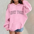 thumbnail image 7 of Hoodie City Name Letter Print Pink Hoodie Long Sleeve Casual Basic Pullover Sweatshirt Hoodie Fall Winter Clothes Toddler Boys Clothes 4T, 7 of 7