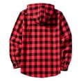 thumbnail image 2 of StSilkitty Button down Shirt Jacket for Mens Plaid Long Sleeve Drawstring Front Hooded T-Shirts with Pockets Lightweight Casual Shacket, 2 of 5