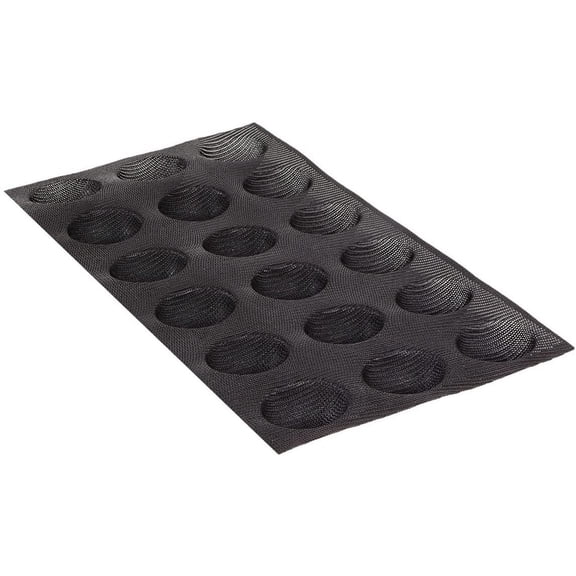 Sasa Demarle SF 2052 Flexipan Air Perforated Baking Mat with 18 Quenelle Cavities, Each 0.56 Inch x 2.37 Inch x 1 Inch High