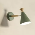 thumbnail image 3 of Wood Wall Lamp Nordic Metal Shade Wall Sconce, Modern Bedside Wall Lights Reading Lamps for Bedroom Bedside Living Room Study Office Library Indoor Lighting Fixtures, 3 of 4