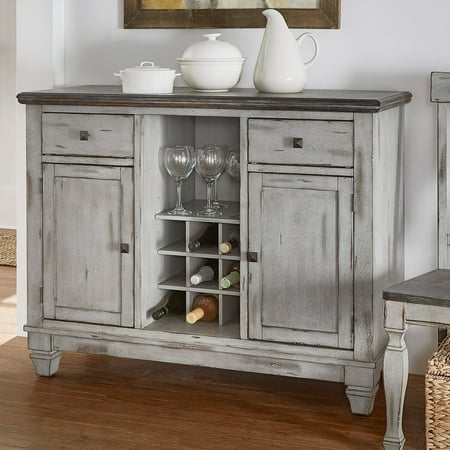 Dining Room Server Station - Weston Home Two Tone Server, Coffee and Antique Grey