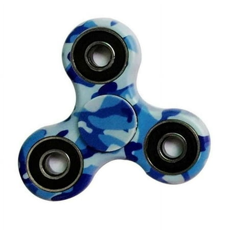 Fidget Hand Spinner - Focus Fidget Toys EDC, Stress Reducer Relieves ADHD Anxiety - Blue Camo