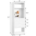 thumbnail image 2 of Homieasy 75'' Closet System 3-Piece Set, Walk-in Closet Organizers System with Drawers, Mirrors & Shelves, Wardrobe System for Bedroom, Closet, White, 2 of 6
