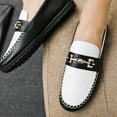 thumbnail image 4 of CHICVOMEY Men's Loafers & Slip-Ons Loafers for Men Loafers Patent Leather Oxford Dress shoes Classic Gold Buckle Business Party Prom Club, 4 of 9