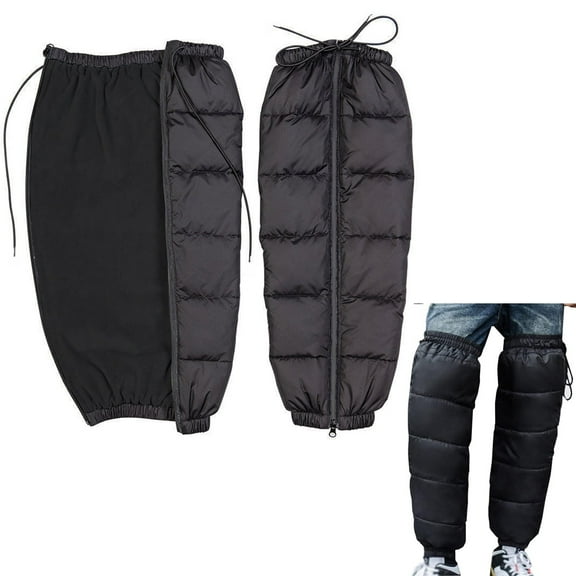 Tutuviw 1 Pair 27" Plus Velvet Warm Knee Pads,Bicycle Warmer Leg Sleeves with Zipper,Windproof Cold-proof Winter Riding Motorcycles Warm Knee Leg Guards,Thickened Cycling Leg Cover