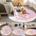 thumbnail image 6 of Bears 3ft Area Rug, Cute Rainbow Clouds Moon Pink Purple Washable Non-Slip Small Round Rugs for Entryway Bedroom Kitchen, Soft Circle Carpet for Dining Room, Playroom Nursery Rug, 6 of 9