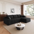 thumbnail image 2 of VEPXXP 96" Oversized Boneless L-Shaped Cloud Sectional Sofa, Plush Corduroy Deep Seat Modular Couch for Living Room, No Assembly, Black, 2 of 9
